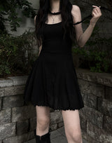 flared scarf mini dress (2color)
