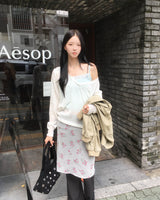 Mohair button V neck knit