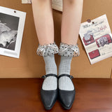 Big Polka Dot Lace Ribbon Frill Socks