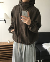Burnt Check Hood Windbreaker