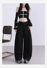 Retro High Waist Wide-Leg Pants – Old Money Style Relaxed Trousers