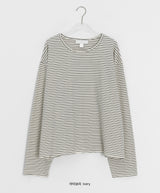 [unisex] カオリボーダー長袖Tシャツ