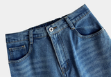  Lebey Daily Back Banding Wide Denim Pants