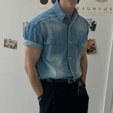 ASCLO クールエバーマッスルフィット半袖デニムシャツ (3color)