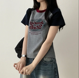 ロックレットカラーラグラン半袖Tシャツ
