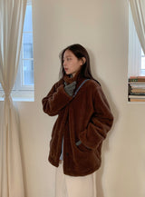 Vilkans High Neck Wool Half Coat Long