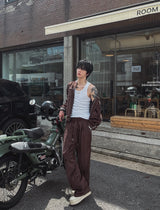 メルツベルベットピンタックワイドバンディングパンツ