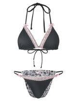 REVERSIBLE TRIANGLE BIKINI (NOIR BLACK/LEOPARD)
