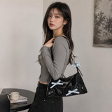 Balletcore Look Ribbon Bow Tie Chain Shoulder Bag