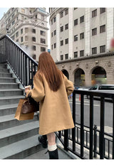 wool butler toggle half-wide coat