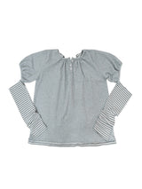 Back ribbon flare top / gray