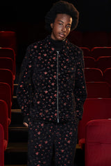 FLORAL JACQUARD PANTS / BLACK