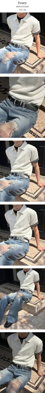 [S/S] Hidden linen kara half knit(4color)