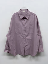 Creme Two-Pocket Cotton Over Fit Shirt