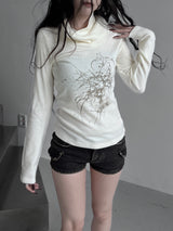 melt drape neck slim T (3color)