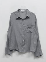 [Unisex] フォミリネンチェックオーバーフィットシャツ