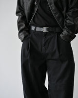 MP WASHED CURVED PANTS BK