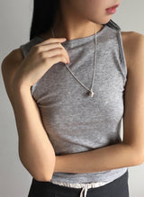Matt conch symbol long necklace