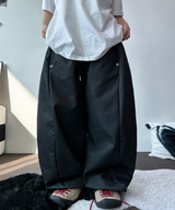 スナップデニムバルーンロングパンツ💙🖤2カラー