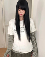 [ORIGINAL]ミックスレイヤードストライプロングスリーブTシャツ