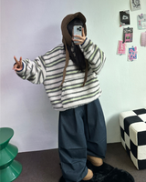 ツーピンタックリベットベルトバルーンロングパンツ🤎🖤💙3カラー