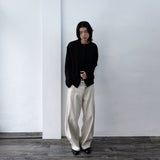 Multi-Button Paneled Wide Pants