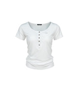 Metal Triclipse Henley Neck T-shirt White