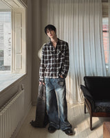 Linear Rivet Dirty Wash Denim Pants