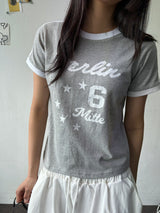Baby Barbie Semi-Cropped Print Ringer T-Shirt 3color
