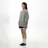 FOG CABLE KNIT CARDIGAN (GREY)