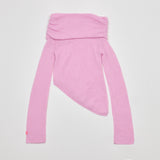 CUT-OUT OFF SHOULDER KNIT PINK