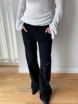 High-End Zipper Long Bootcut Pants