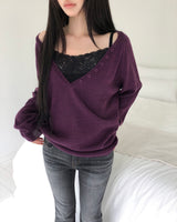 Pnel Lace Strap Sleeveless Top