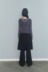 FLOWER PATCH HOODIE LONG SLEEVE CHARCOAL