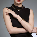 Round Toggle Gold Necklace