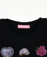 グラフィッククロップTシャツ ブラック