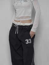 33 STAR LINE PANTS BLACK