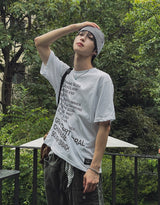 コリルレタリングプリンティング半袖Tシャツ
