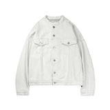 LMN Dape China Crop Denim Jacket (white gray)