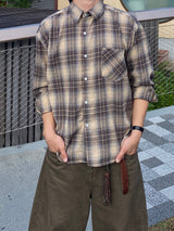 Sand Vintage Check Shirt 6C