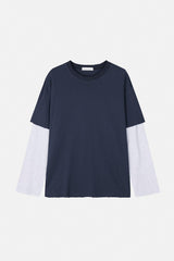 ワッフルダメージレイヤード長袖Tシャツ