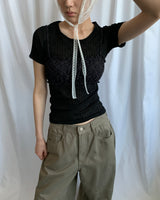 FLOWER LACE BUSTIER [Brown]