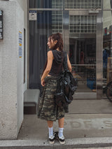 ヘアリーVネックフードノースリーブ
