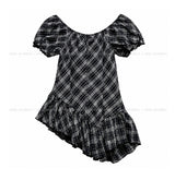 Even Asymmetrical Check Blouse