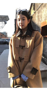 wool butler toggle half-wide coat