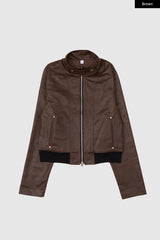 Nathan crack leather jacket