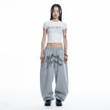 Lettering Balloon Sweatpants - GREY
