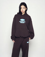 25FW ブルーオバールロゴフーディー ダークブラウン