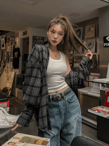 ティアーピーチチェックメイトシャツ
