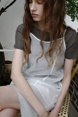 Sheer layered slip, White